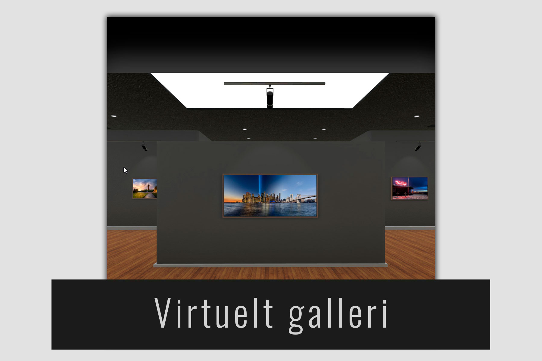 Billede fra Surland & Vesteragers virtuelle galleri. Der er mulighed for med AR at se kunstværkerne på sin egen væg.