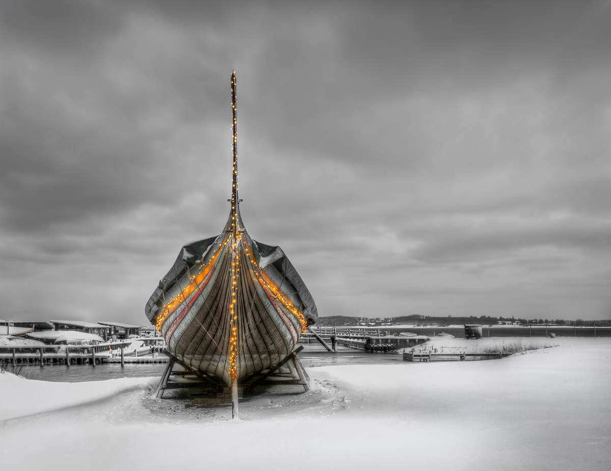 Viking ship on a Winter's Morning by Jacob Surland