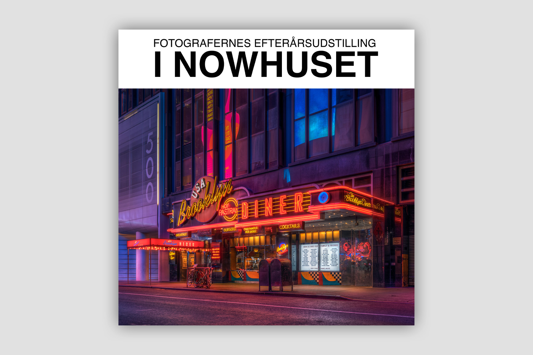 Fra 9. oktober til 21. november 2026 er vi udstillet i Nowhuset på Langeland. Blandt andet er dette billede "The Diner" med på udstillingen, hvor også Ole Christiansen og Søren Rønholt udstiller.